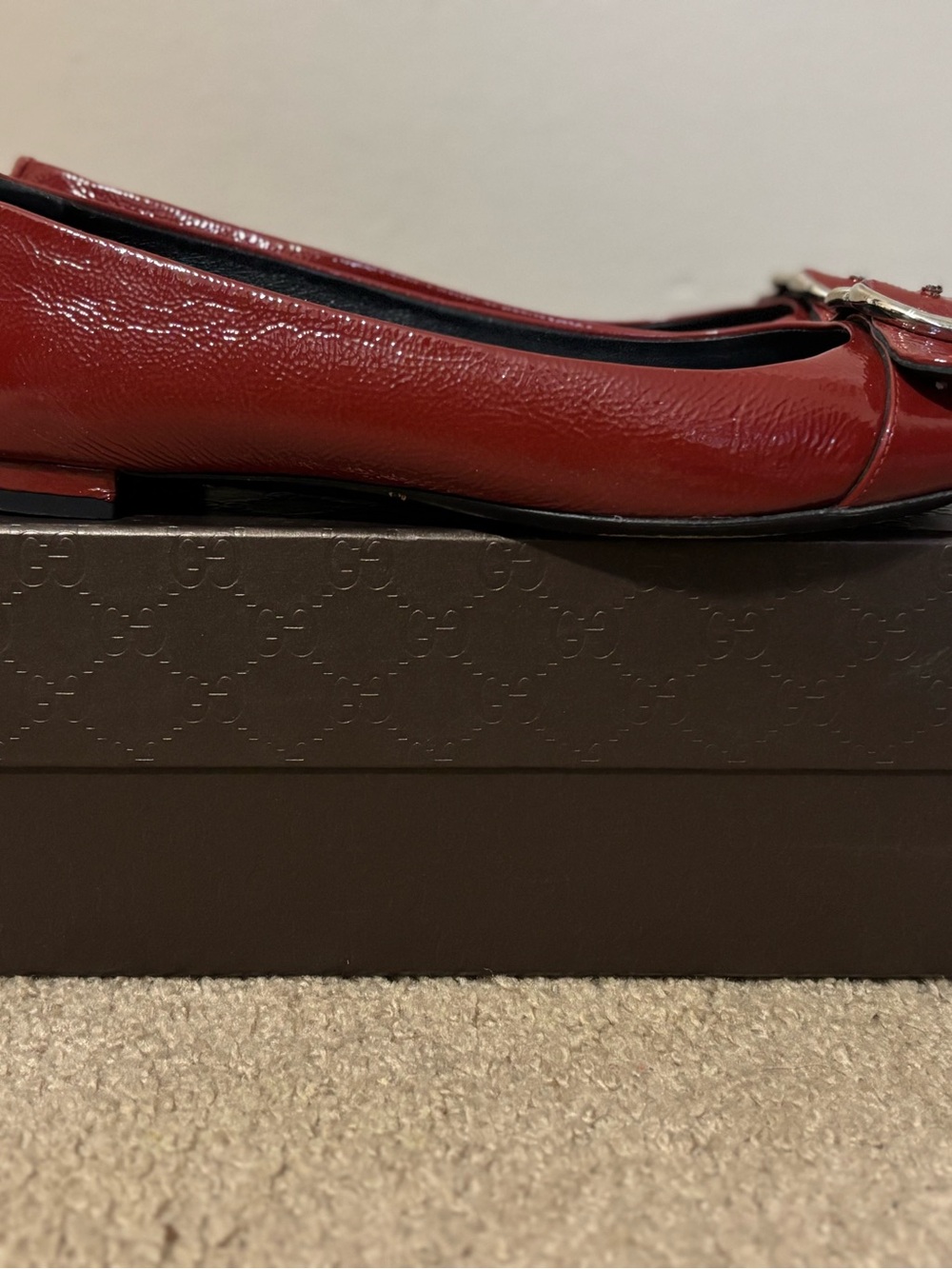Gucci Red patent Leather Loafers